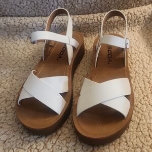 Little Girls White Sandals